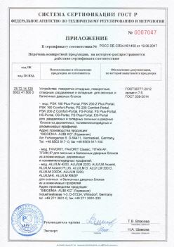 2017.06.19 Усолье-Сибирское - Приложение к сертификату Устройства поворотные, откидные, Siegenia-Aubi KG. ГОСТ 30777-2012